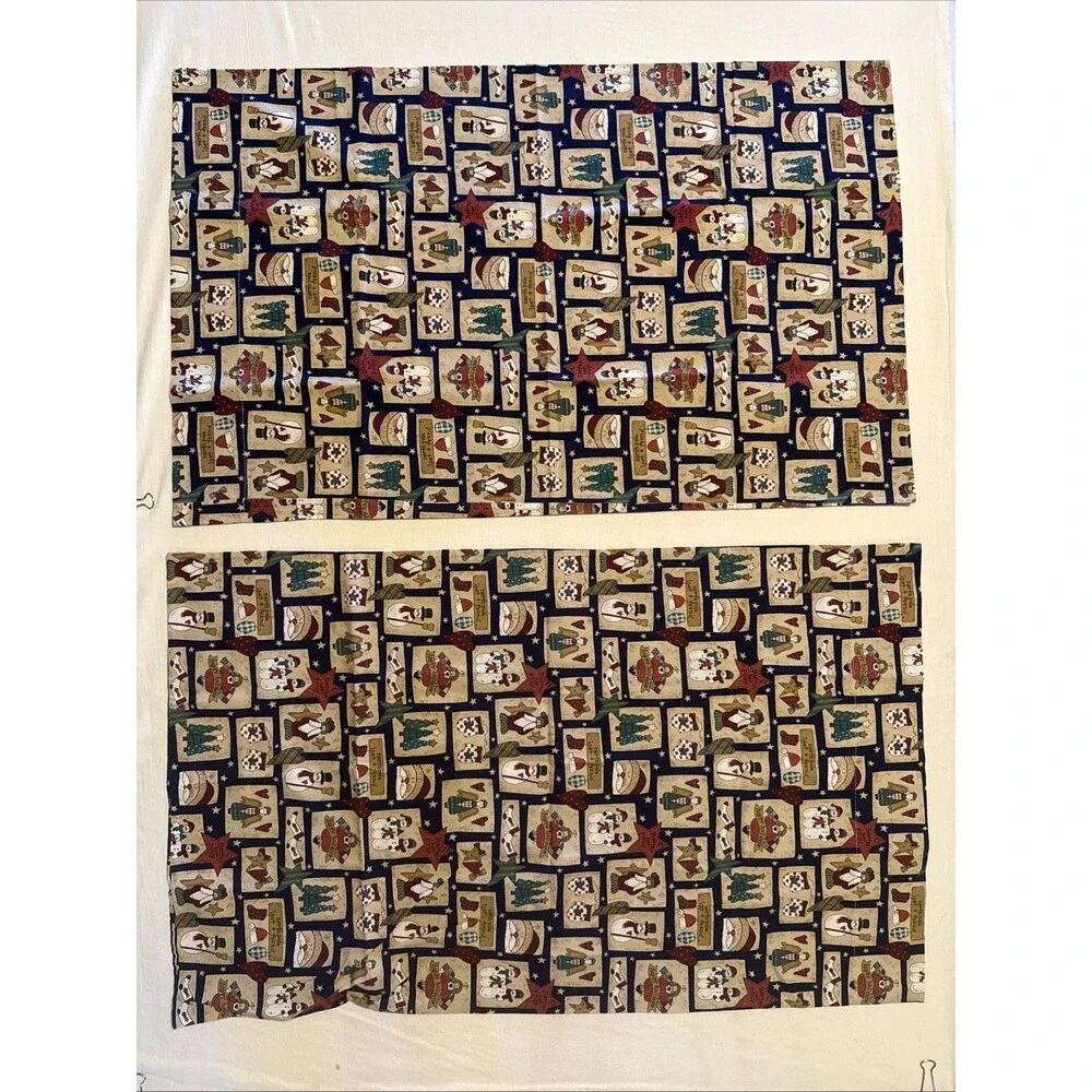 2 Christmas Themed Pillowcases, Handmade,Standard,Cotton - Angel, Snowman